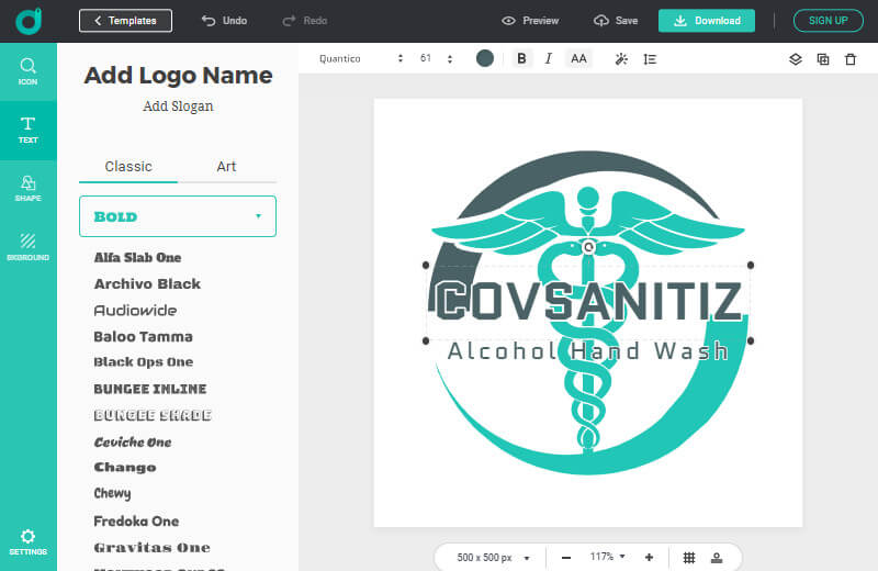 Customize your sanitizer logo design