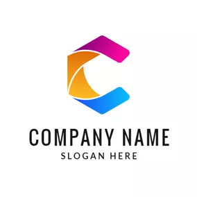 Shape Logo 3D Colorful Letter C logo design