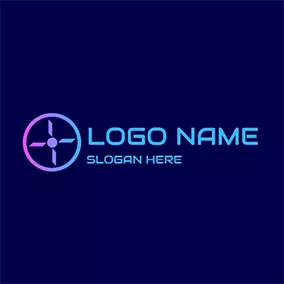 螺旋槳 Logo Abstract and Simple Gradient Drone logo design
