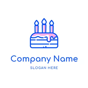 Delicious Logo Abstract Birthday Cake logo design