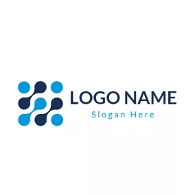 High Tech Logo Abstract Blue Digital Icon logo design
