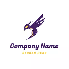 Purple Logo Abstract Cartoon Purple Sting Hornet logo design