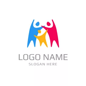 家庭Logo Abstract Colorful Loving Family logo design