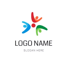 Group Logo Abstract Colorful People logo design