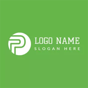 カーブのロゴ Abstract Encircled Letter P logo design