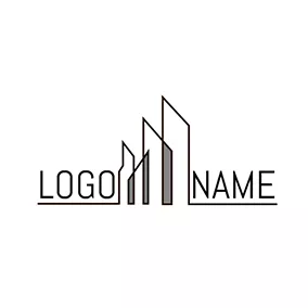 Logotipo De Empresa De Construcción Abstract Gray and Brown Architecture logo design