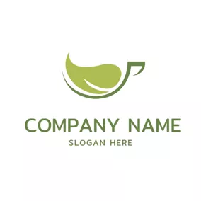 Ecologic Logo Abstract Green Tea Cup logo design