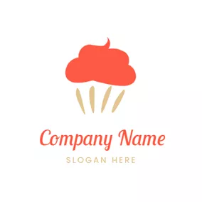 Delicious Logo Abstract Orange Cupcake Icon logo design