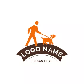 Male Logo Abstract Person and Dog logo design