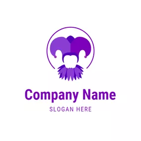 Purple Logo Abstract Purple Joker Head logo design