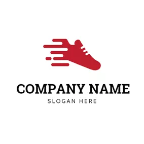 Speed Logo Abstract Red Sneaker Shoe logo design