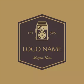 Photobooth Logo Antique Black Camera logo design