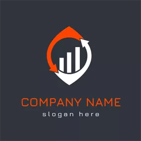 Logotipo De Marketing Arrow and Diagram Accounting logo design
