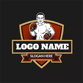 Logótipo De Boxer Badge and Boxer logo design