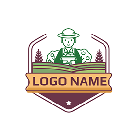 Logo De La Ferme Badge Field Nature Farmer logo design