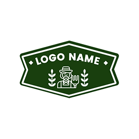 Logo Insigne Badge Plant Farmer Outline logo design