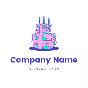 Delicious Logo Beautiful Gift and Birthday Cake logo design
