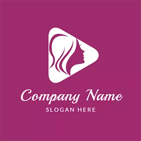 Communication Logo Beauty Profile and Play Button logo design