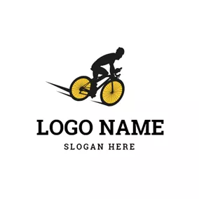 Speed Logo Bicycle Rider and Bike logo design