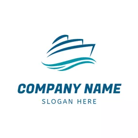 Ship Logo Big Blue Steamship logo design