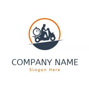 货运 Logo Biker and Scooter Icon logo design