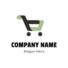 Buy Logo Black and Cyan Shopping Cart logo design