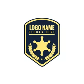 Logo Avocat & Droit Black and Golden Police Shield logo design