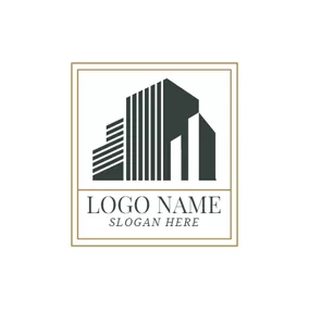 不動産ロゴ Black and White Building logo design
