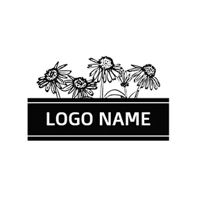 Fancy Logo Black and White Chrysanthemum logo design