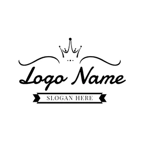 Nom Logo Black and White Crown Icon logo design