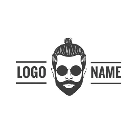 Male Logo Black and White Fashion Man Head logo design