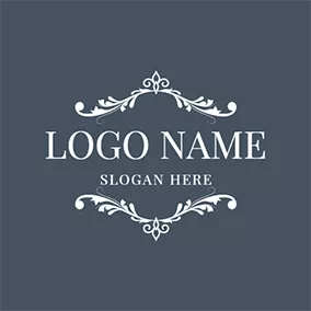 Fancy Logo Black and White Frame Icon logo design