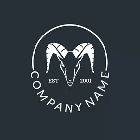 Sheep Logo Black and White Goat Head Mascot logo design