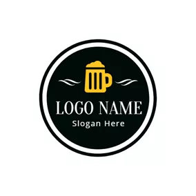 Foam Logo Black and Yellow Beer Mug logo design