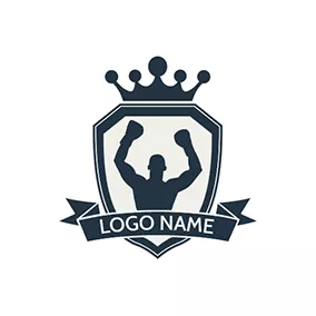 ファイターロゴ Black Badge and Boxer logo design