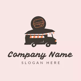 Product Logo Black Car and Orange Burger logo design