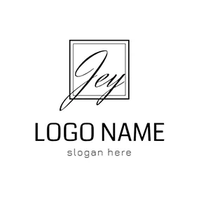 Nom Logo Black Frame and Name Jay logo design