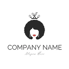 Logo Des Cheveux Black Hair Mode With Crown logo design