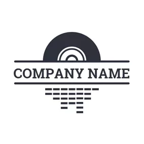 Compact Logo Black Rectangle and CD logo design