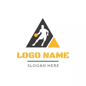 エクササイズのロゴ Black Triangle and White Hoopster logo design