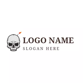 Spark Logo Blasting Fuse and Human Skeleton logo design