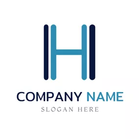 Shape Logo Blue and Black Letter H logo design