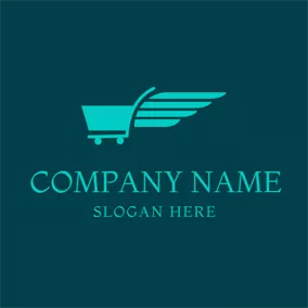 Buy Logo Blue and Green Shopping Cart logo design