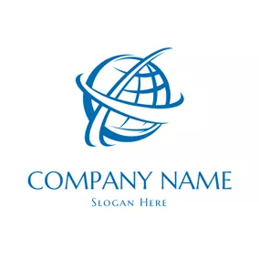 Concept Logo Blue and White Globe Icon logo design