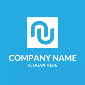 Nロゴ Blue and White Letter N logo design