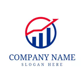 投資Logo Blue Bar Graph and Stock logo design