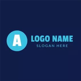 Shape Logo Blue Circle and White Letter A logo design