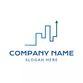 Logotipo De Marketing Blue Finance Graph Icon logo design