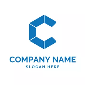 Shape Logo Blue Gradient and Letter C logo design