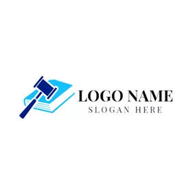 Carpentry Logo Blue Law Book and Lawyer logo design